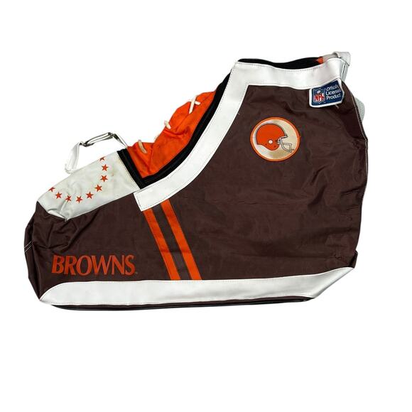 NFL Vintage 90s Cleveland Browns Football Shoe Shape Crossbody Duffel Bag - Picture 1 of 9